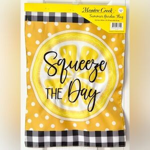 Meadow Creek Lemon Garden Flag - “Squeeze The Day” New with Tags!